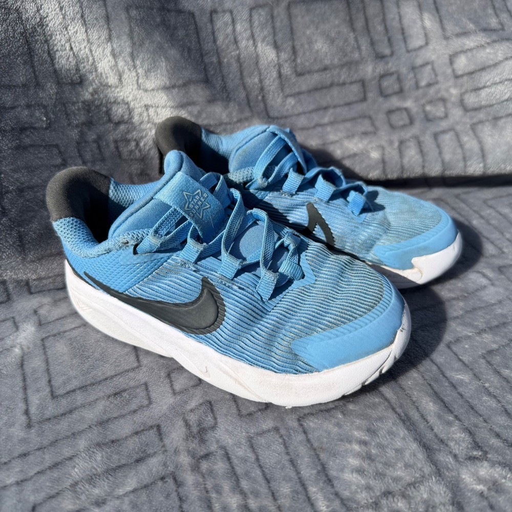 Nike Star Runner 4 Kids Blue Black Running Shoes Sneakers DX7616-408 Size 10C